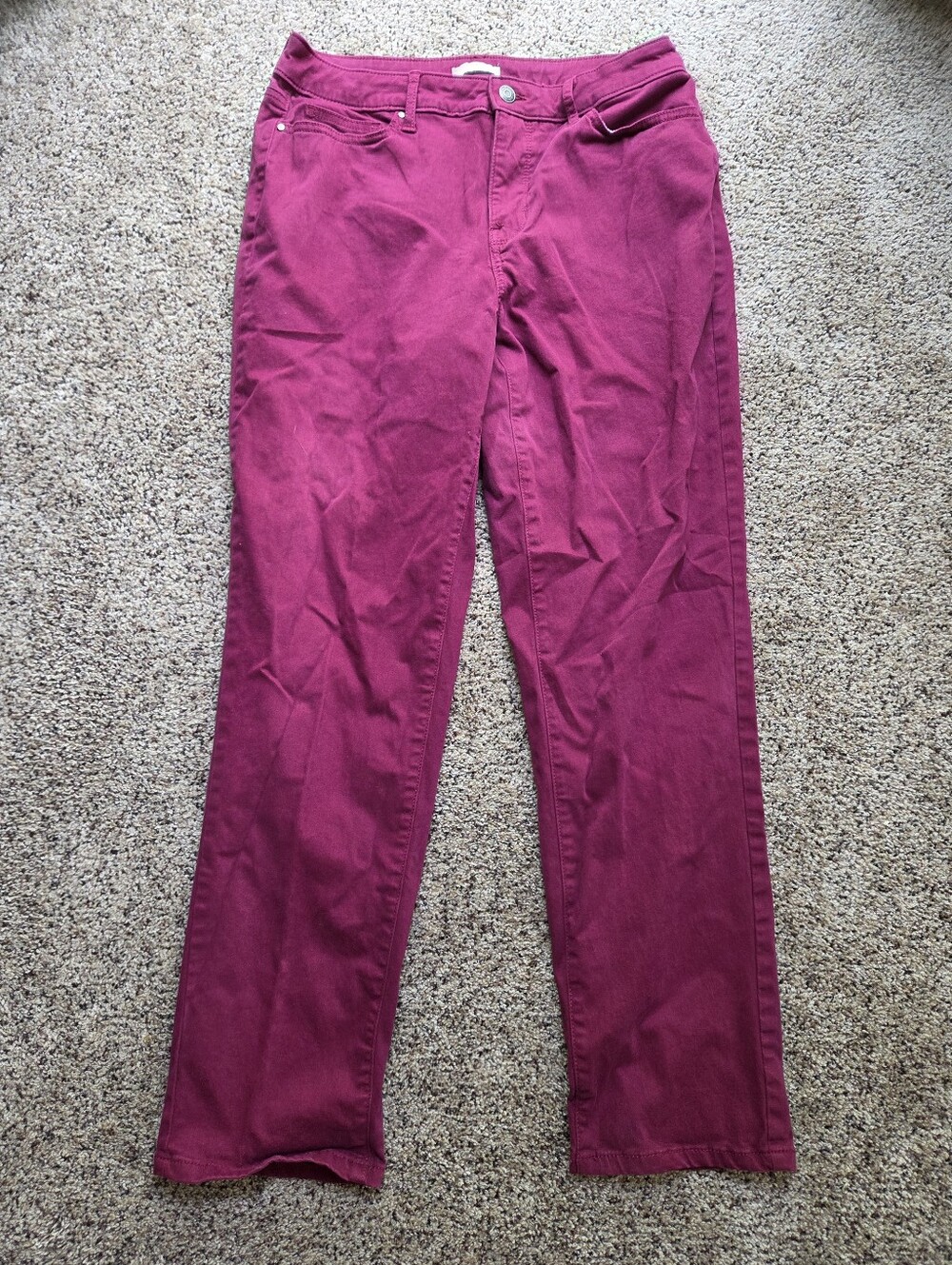 Croft & Barrow Berry Maroon Soft Pants Women's Size 12